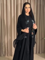 Robe musulmane pour femmes, Kaftan Dubaï, Abaya arabe avec logo OEM, Abaya ouverte pour femmes, Turquie