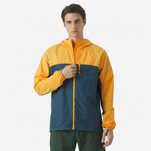 Men's Hooded Solid Windproof Polyester/Nylon Casual Windbreaker Jacket Autumn Outdoor Zipper Closure Regular Fit Streetwear - Product Image 1