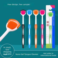 Grattoir à Langue en Silicone Double Couche, Outil de Soin Buccal en Plastique pour Éliminer la Plaque Dentaire