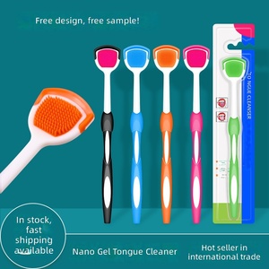 Removedor de Sarro Lingual de Silicona de Doble Capa, Raspador de Lengua de <span class=keywords><strong>Pl</strong></span>ástico, Herramienta de Cuidado Bucal - Product Image 3