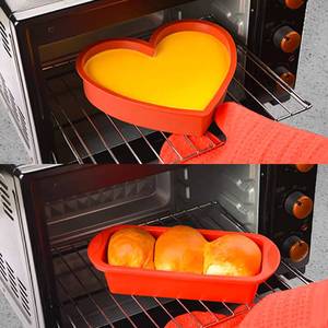 Silicone tools <b>set</b>, non-stick heart-shaped and round toast pans, <b>baking</b> cake pan <b>set</b> - Product Image 3
