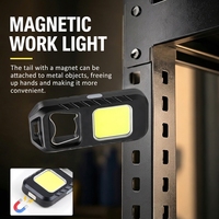 Mini lampe torche LED porte-clés avec aimant, ouvre-bouteille, rechargeable par USB, torche d'avertissement d'urgence pour la randonnée nocturne, la course à pied et le camping