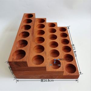 Polished Wood Cosmetic Organizer Double Layer <b>Perfume</b> Aromatherapy <b>Tray</b> Doterra Oil Bottle Holder Essential Oil Display Stand - Product Image 2