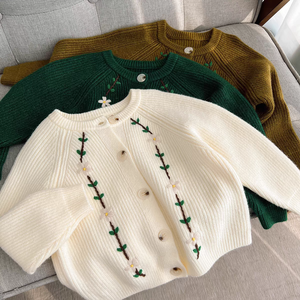 Bajo Moq al por mayor niños pequeños suéter de punto de gran tamaño jerseys de punto bebé niña suéter <span class=keywords><strong>chaleco</strong></span> para niñas - Product Image 1