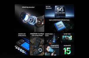 Smartphone <span class=keywords><strong>robuste</strong></span> Fossibot F110Pro IP68/69K, grand haut-parleur, 10000 mAh, 5G, téléphone Android, conçu pour la construction, les activités de plein air et les chantiers difficiles - Product Image 3