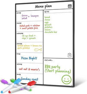 Lavagna bianca magnetica calendario frigo utile Menu Planner lista della spesa settimanale personalizzata per una facile scrittura e pulizia <span class=keywords><strong>bacheca</strong></span> - Product Image 3