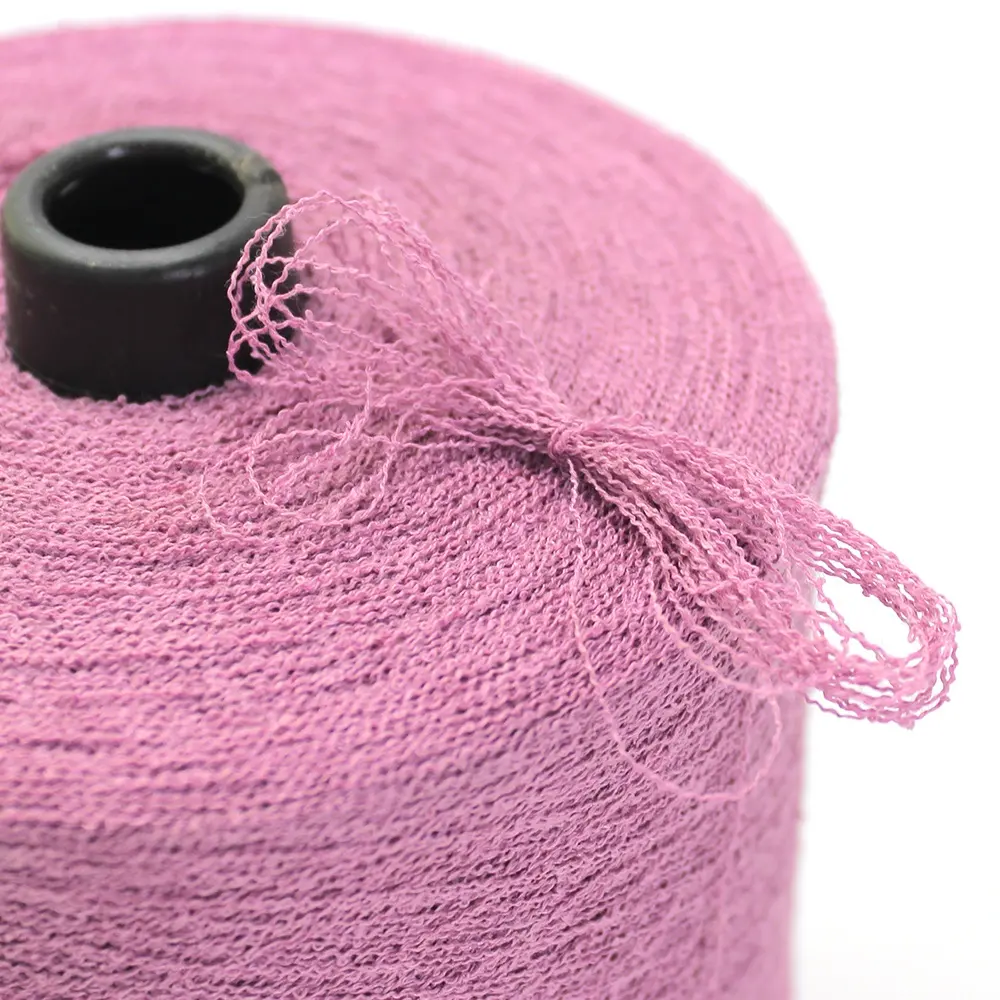 21S/1スパンブークルサマーウール100% ポリエステルカラー染め平編機綿かぎ針編みファンシーループ糸