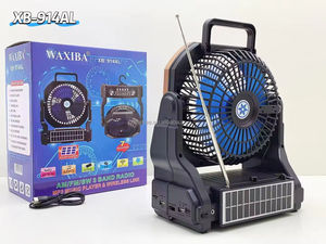 ELETREE-Ventilador BT multifunción recargable con energía solar <span class=keywords><strong>FmRadio</strong></span>, dispositivo de radio - Product Image 3