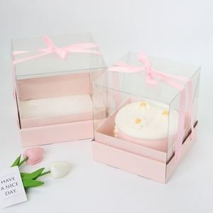 กล่องของขวัญห่อสายรุ้งสีชมพูสวย พร้อมเค้กสุขสันต์วันเกิด ริบบิ้นสีเหลือง กล่องใส - Product Image 6