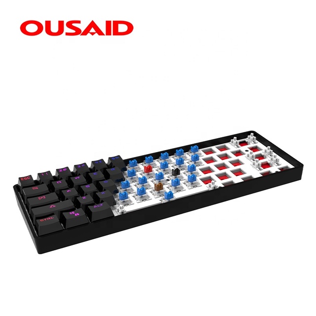 Ousaid Keyboard DK61S DIY Wireless Hotswappable Gateron Optical Switch 60% Slim Red Switch Rgb Gaming Mechanical