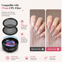 Objectif macro pour téléphone Apexel 30-120 mm pour la photographie d'ongles, de cils, de bijoux, dentaire, clip universel pour smartphone, objectif CPL à étiquette privée