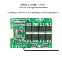 Carte de batterie lithium-ion 5S 18V 30A BMS avec équilibrage et contrôle de température pour outils électriques 18650 et batteries de lampes solaires LED