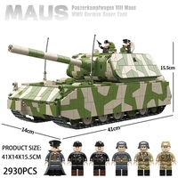 Serie militar de la Segunda Guerra Mundial pista de rata alemana modelo de tanque pesado juguete de construcción de ladrillos para niños regalo
