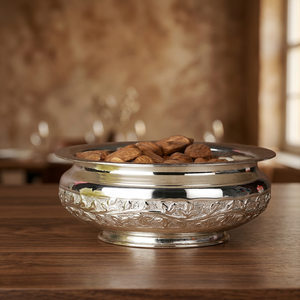 Bol Chitai classique en laiton plaqué argent, sculpté à la main, pour usage domestique - Product Image 3