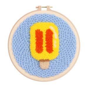 Beginner-Friendly DIY Cartoon Flower Punch <b>Needle</b> Embroidery Set Semi-Finished Handmade Cross Stitch Cotton Decoration Christmas - Product Image 5