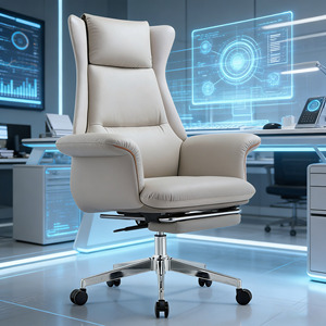 Sillas de Oficina Ejecutivas Giratorias de Cuero Genuino, Diseño Estilo Francés, Muebles de Oficina Comerciales - Product Image 5