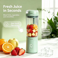 Mixeur portable à moteur DC alimenté par batterie, support de téléphone, 6 lames en acier inoxydable, extracteur de jus haute vitesse, sans BPA, pour extérieur et usage domestique