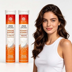 Vitamina C 1000mg de Fábrica, Zinc, Vitamina D para el Sistema Inmunológico, Apoya la Salud de la Piel, el <span class=keywords><strong>Cabello</strong></span> <span class=keywords><strong>y</strong></span> las <span class=keywords><strong>Uñas</strong></span>, Tabletas Efervescentes de Vitamina C - Product Image 1