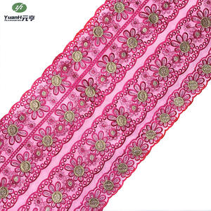 Tissu à coudre coloré de haute qualité 30cm <span class=keywords><strong>DMC</strong></span> strass Organza ensemble broderie dentelle garniture pour robe - Product Image 2