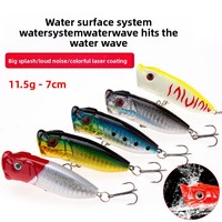 Leurre de surface The Brave, leurre dur ABS Wave Crawler, imprimé phosphorescent, pour la pêche au Black Bass, 7cm 115g