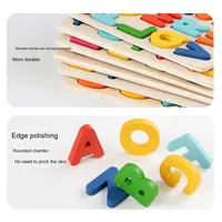 Puzzle en bois 3D personnalisé en contreplaqué, alphabet Montessori, lettres, chiffres et formes, jouet éducatif pour l'apprentissage
