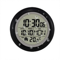 Horloge murale électronique moderne pour salle de bain et cuisine, sans perçage, auto-adhésive, affichage numérique LCD, édition Ramadan à changement de couleur