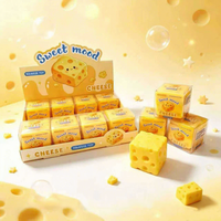 Jouet anti-stress en forme de cube de fromage, sonore et moelleux, jouet fantaisie à presser pour enfants, vente en gros