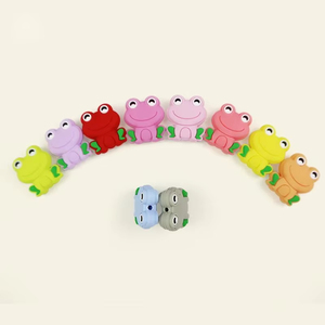 Hot bán 10 màu ếch hình dạng cấp thực phẩm Silicone đồ chơi DIY Phụ kiện bảo vệ chống trượt Chewy hạt Núm vú BPA không độc hại - Product Image 1