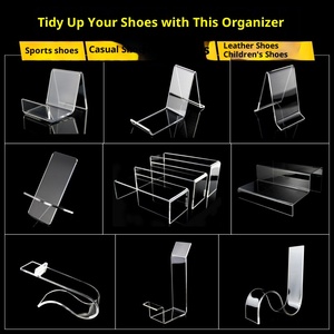 Exhibidor de Zapatos Transparente de Acrílico para Adultos y Niños con Soporte para Exhibición de Zapatos, Adornos y Accesorios <span class=keywords><strong>en</strong></span> Tiendas de Calzado - Product Image 5