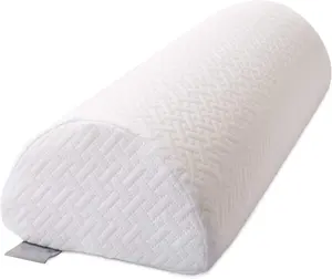 Premium Quality Memory Foam Half Moon Bolster Pillow for Ankle Knee Support & Back-Lumbar-Neck Pain Relief with Breathable Cover