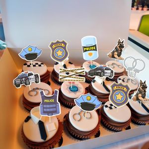 Polizei-Cupcake-Topper, Polizisten-Geburtstags-Cupcake-Stecker, Polizei-Kuchendekoration für Polizei-Emblem-Themen-Geburtstagsfeier - Product Image 6