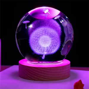Cambio multicolor RGB 3D bola de cristal LED luz de noche hogar dormitorio decoración USB Plug-In lámpara de noche niños pareja regalos - Product Image 1