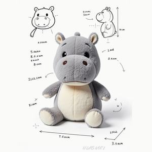 Peluche Personalizado de Hipopótamo, Diseño Personalizado, Pequeño Animal de Peluche Personalizado, Llavero de Mochila, Juguetes de Peluche Suaves, Peluche de <span class=keywords><strong>Anime</strong></span> Personalizado - Product Image 1