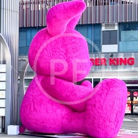 Lapin mignon personnalisé en usine publicité gonflable lapin lapin poupée avec souffleur gonflable lapin en peluche jouet pour la décoration