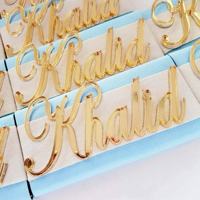 MOYI Carte de table personnalisée en acrylique doré ou argenté, découpée au laser, pour décoration de mariage et de banquet