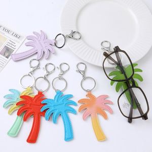 New Multi-functional Portable <b>Glasses</b> <b>Keychain</b> Sunglasses Anti-loss Holder Palm Tree Leather Pendant Bag Luggage Accessory - Product Image 2