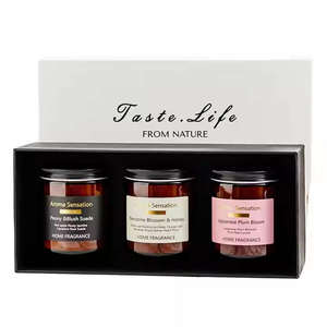 Paquete de 3 200G fragancia personalizada para el hogar regalo de boda frascos de vidrio contenedor <span class=keywords><strong>cera</strong></span> de soja velas perfumadas sin humo - Product Image 3