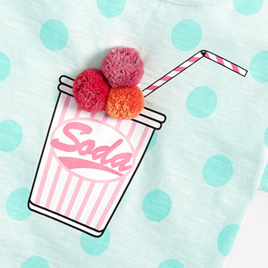 قمصان بناتي مطبوعة بنقاط من عمر 2 إلى 7 سنوات، 100% قطن، أكمام قصيرة، تي شيرت للفتيات الصغيرات - Product Image 3