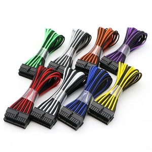 Angitu ホットセール 18AWG PCマザーボード 24ピン延長ケーブル 4mm PETスリーブ付き 24ピンATX オス-メスケーブル - Product Image 1