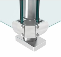 Pince à verre en acier inoxydable AISI 316 pour balustrade, design sans cadre, pour grossistes architecturaux et quincaillerie de construction