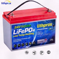 Batterie LiFePO4 24V 120AH Grade A 6000 Deep Cycle Lithium Marine avec BMS intelligent RS485, borne M8, CE RoHS IP67, OEM ODM