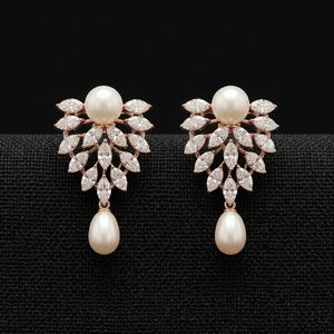 Fashion <b>Stud</b> <b>Earrings</b> Wholesale Supplier for Women Girls Daily Wear Stylish <b>Crystal</b> Pearl Jewelry Collection - Product Image 1