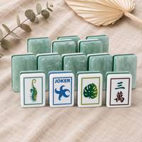 Jeu de Mahjong Américain Complet en Bois Naturel avec Tuiles Directionnelles pour les Voyages et les Rassemblements