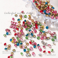 Rhinestones en verre cristal de qualité supérieure, taille mixte, pointe dorée, 1440 pièces/sac, pour chaussures, nail art et accessoires vestimentaires