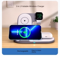 Chargeur rapide pliable portable 15W 3 en 1, station de charge sans fil pour Apple Watch, pour écouteurs AirPods
