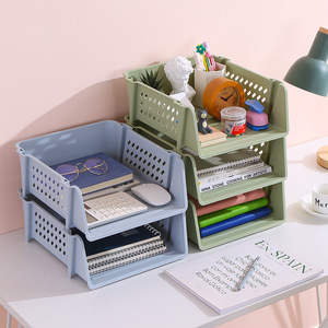 Desktop Multi Layer Plastic <b>File</b> Holder A4 <b>Organizer</b> Storage Box Office Document Tray White Gray Green - Product Image 4