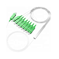Divisor plc de fibra óptica, tubo de acero Tipo 1x8 con conector SC, divisor plc de fibra óptica