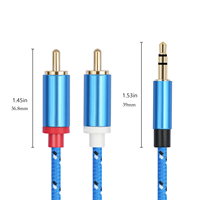 Câble 3,5 mm vers double RCA, adaptateur audio stéréo 2 RCA mâles vers Aux, son Hi-Fi, câble répartiteur en Y pour voiture et haut-parleur, conducteur en cuivre nu