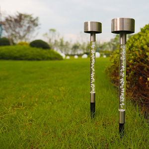 Lampe solaire de jardin Hejia, LED, colonne, étanche, en acier inoxydable, éclairage décoratif extérieur - Product Image 2