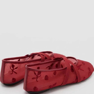 Nuove <span class=keywords><strong>ballerine</strong></span> ricamate in Mesh floreale alla moda da <span class=keywords><strong>donna</strong></span> con punta tonda da estate sandali piatti eleganti elasticizzati con tomaia Jane - Product Image 4